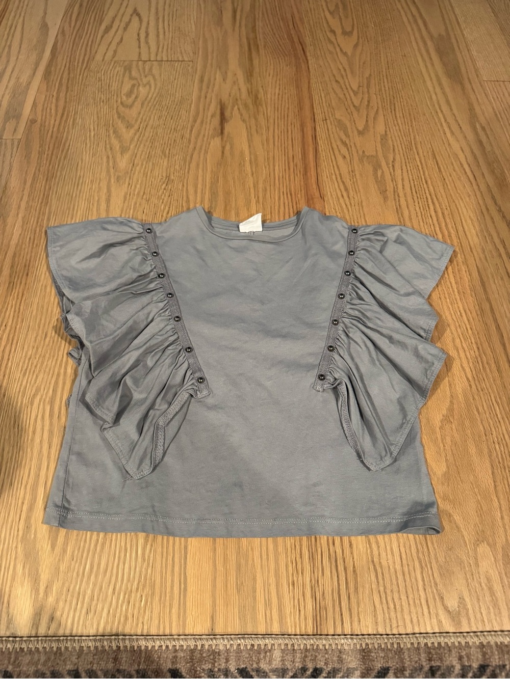 Girl’s Zara Short Sleeve Flutter Top